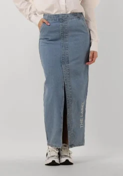 blauwe alix the label maxirok ladies woven the label maxi denim skirt