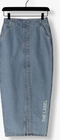 blauwe alix the label maxirok ladies woven the label maxi denim skirt