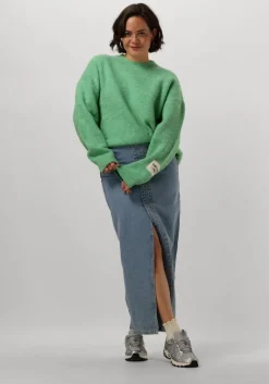 blauwe alix the label maxirok ladies woven the label maxi denim skirt