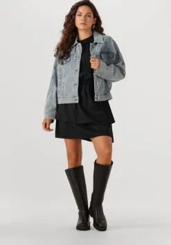 blauwe alix the label spijkerjas ladies woven embellished denim jacket