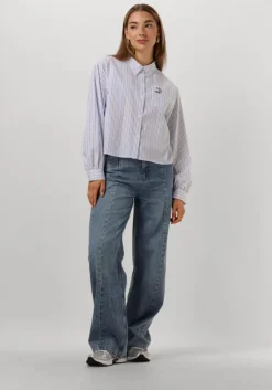 blauwe alix the label wide jeans ladies woven soft denim wide leg pants