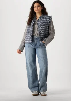 blauwe alix the label wide jeans ladies woven soft denim wide leg pants