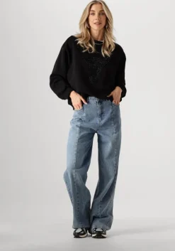 blauwe alix the label wide jeans ladies woven soft denim wide leg pants