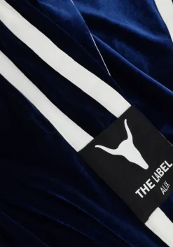 blauwe alix the label wijde broek ladies woven velvet sporty pants