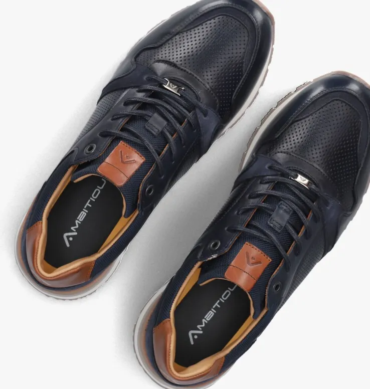 blauwe ambitious lage sneakers vince
