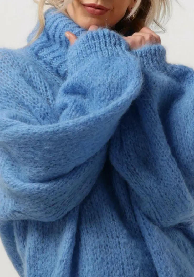 blauwe american dreams coltrui pepper roll neck alpaca pullover