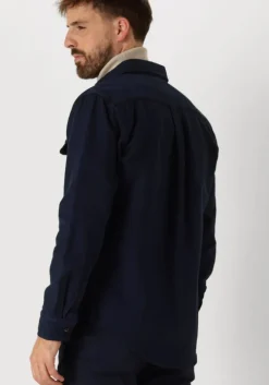 blauwe anerkjendt casual overhemd akkonrad herringbone shirt