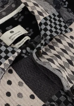 blauwe anerkjendt overshirt akoscar patchwork overshirt