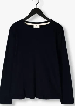 blauwe anerkjendt polo / t-shirt akkikki l/s waffle tee