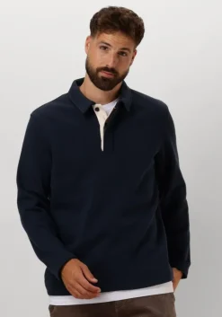 blauwe anerkjendt trui aksoren polo sweat