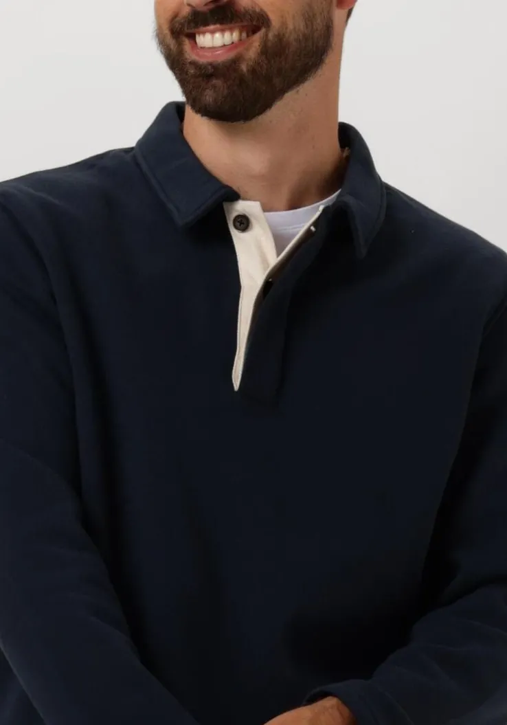 blauwe anerkjendt trui aksoren polo sweat