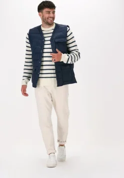 blauwe anerkjendt trui akrico stripe knit