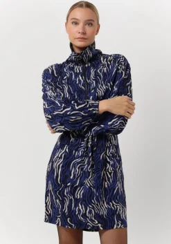 blauwe another label mini jurk roselyn line dress l/s