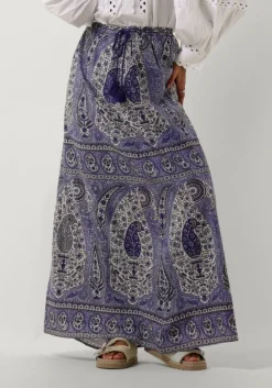 blauwe antik batik maxirok tajar skirt
