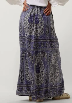 blauwe antik batik maxirok tajar skirt