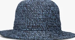 blauwe becksondergaard hoed solid saverina straw hat