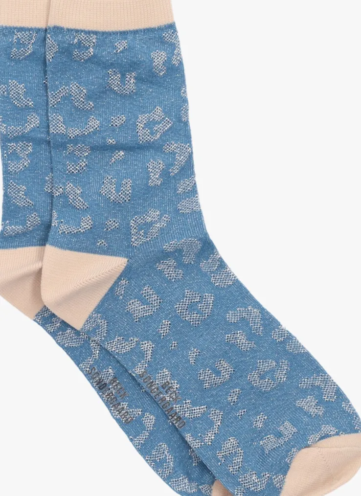 blauwe becksondergaard sokken leo glitzi sock