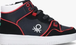 blauwe benetton hoge sneakers rod mix
