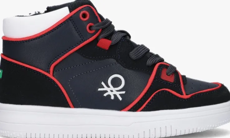 blauwe benetton hoge sneakers rod mix