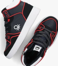 blauwe benetton hoge sneakers rod mix