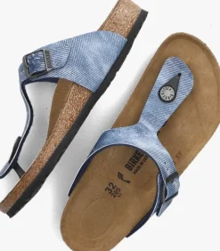 blauwe birkenstock teenslippers gizeh kids
