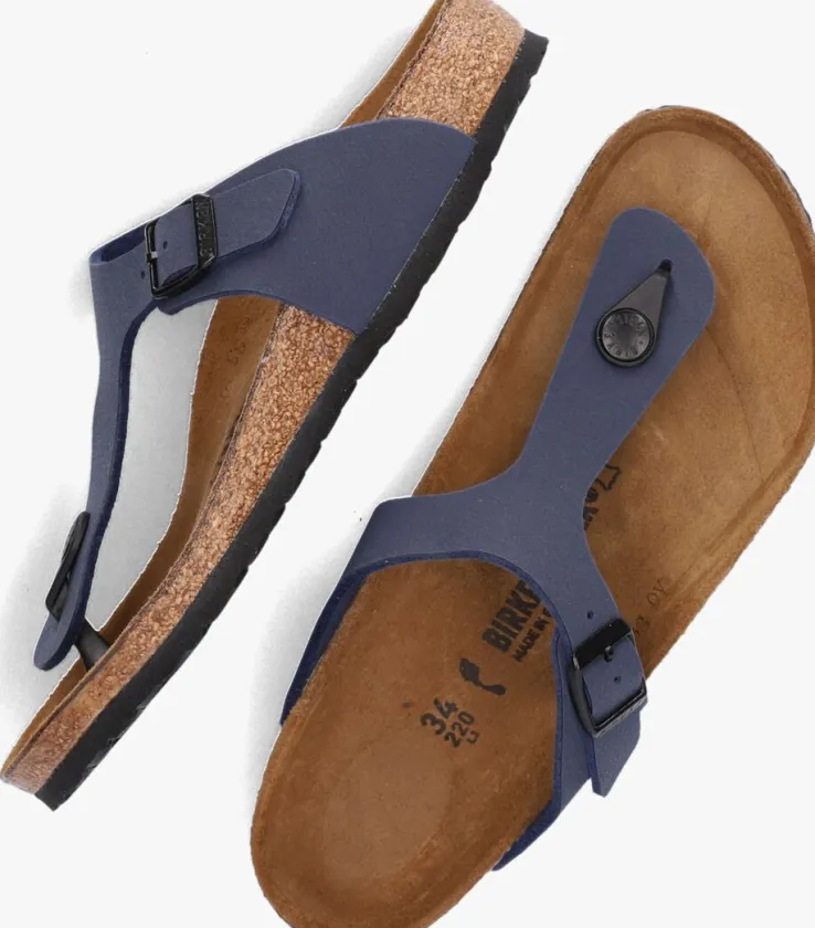 blauwe birkenstock teenslippers gizeh kids