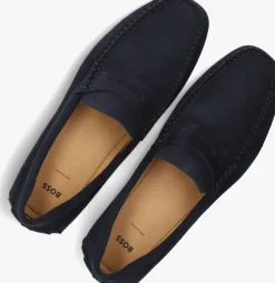 blauwe boss mocassins noel