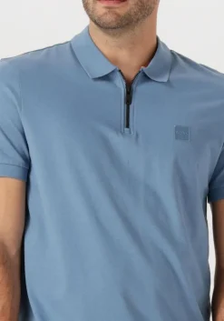 blauwe boss orange polo passerzip