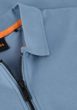 blauwe boss orange polo passerzip