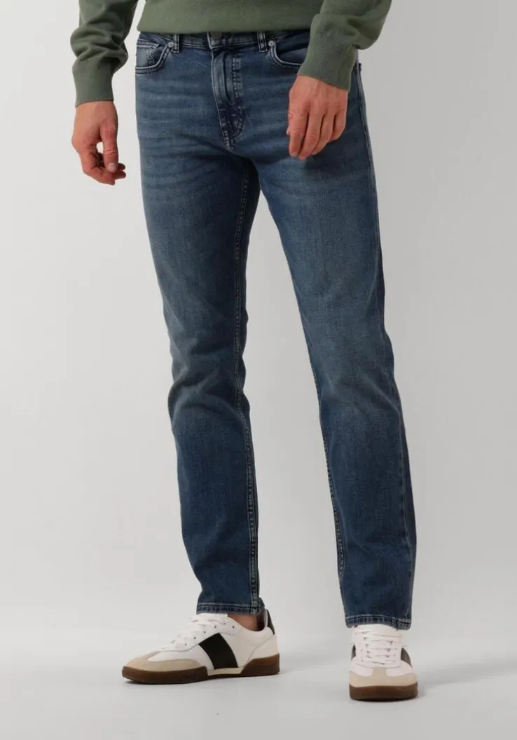 blauwe boss orange straight leg jeans delaware bo