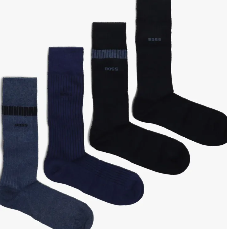 blauwe boss sokken 4p rs rib giftset cc