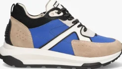 blauwe braqeez lage sneakers frank flash