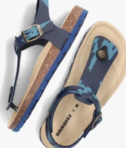 blauwe braqeez platte sandalen sammy spain