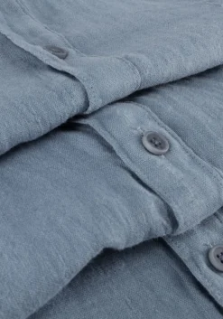 blauwe butcher of blue casual overhemd robbins linen clean shirt