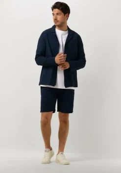 blauwe butcher of blue casual overhemd worker seersucker blazer