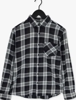 blauwe butcher of blue casual overhemd robbins mid check shirt