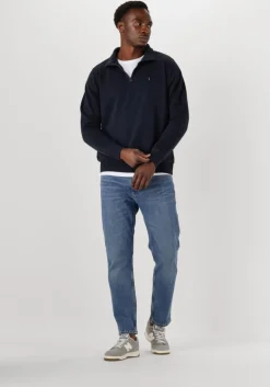 blauwe butcher of blue sweater army half zip