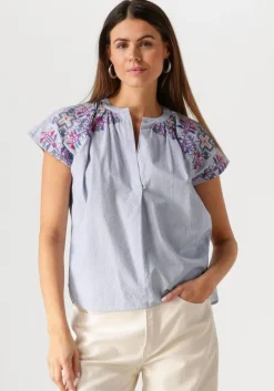 blauwe by-bar blouses amie embroiderie blouse