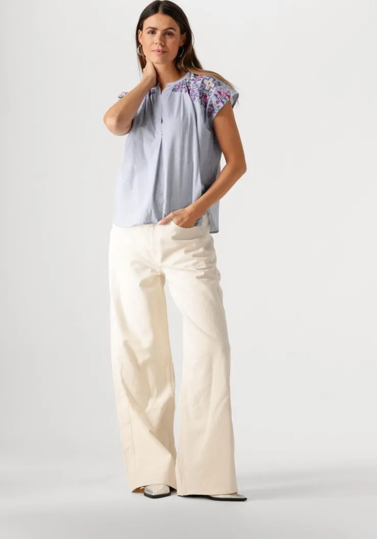 blauwe by-bar blouses amie embroiderie blouse