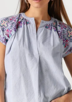 blauwe by-bar blouses amie embroiderie blouse