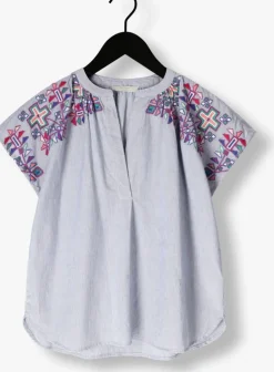 blauwe by-bar blouses amie embroiderie blouse