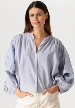 blauwe by-bar blouses becky pinstripe blouse