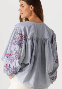 blauwe by-bar blouses becky pinstripe blouse