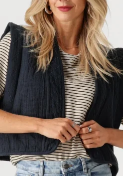 blauwe by-bar gilet isla embroidery jacket