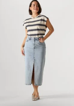 blauwe by-bar midirok elba denim skirt