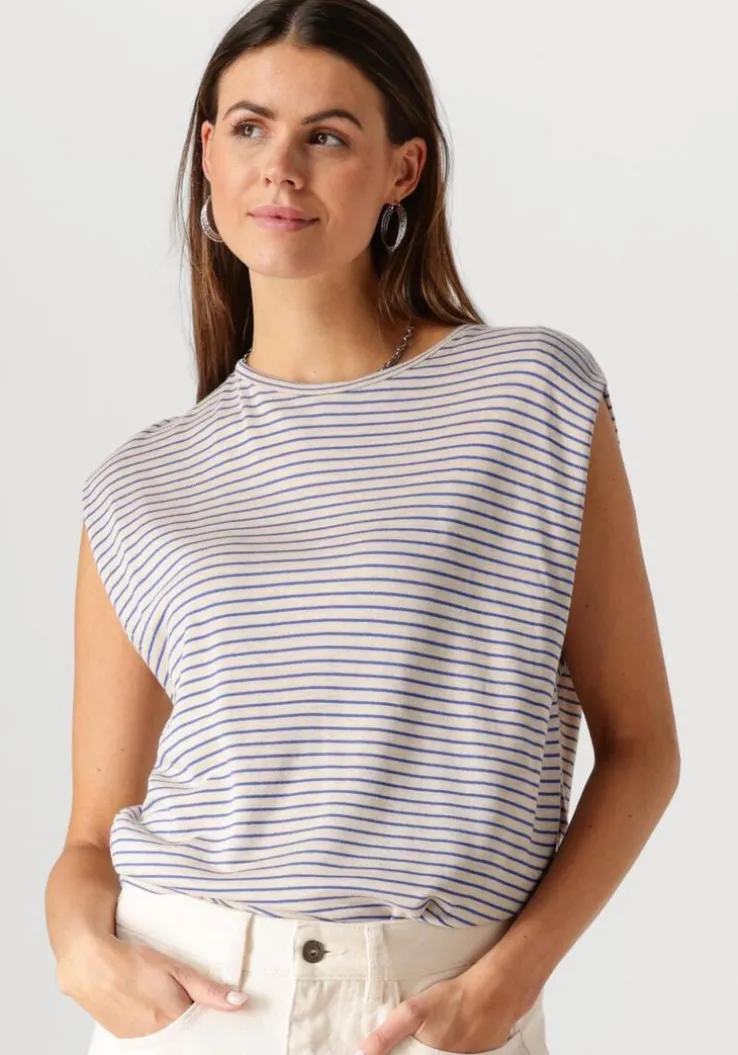 blauwe by-bar t-shirt diede small stripe top