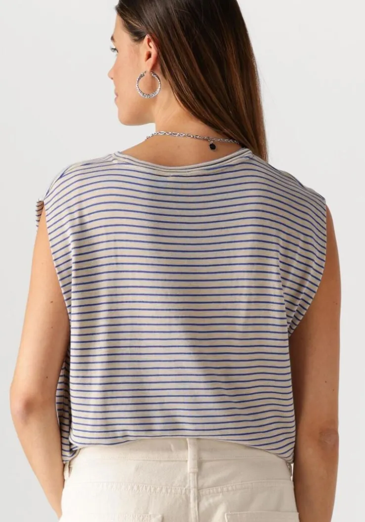 blauwe by-bar t-shirt diede small stripe top