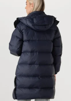blauwe calvin klein gewatteerde jas essential midweight long puffer