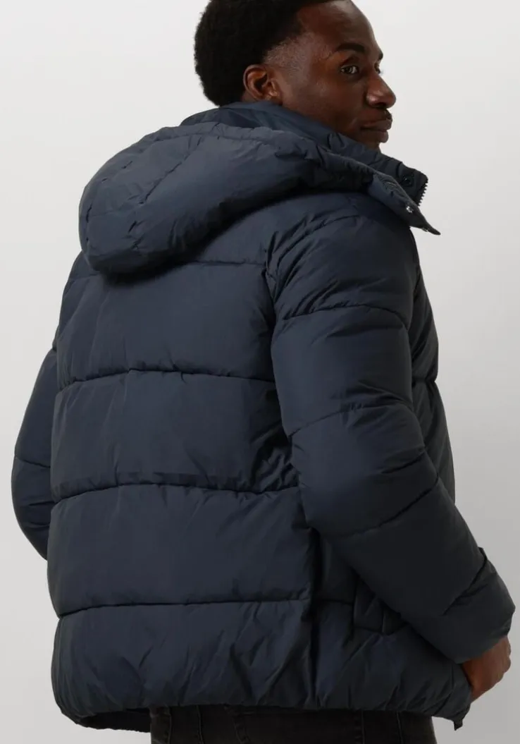 blauwe calvin klein gewatteerde jas essentials non down jacket