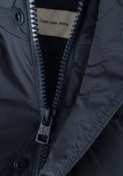 blauwe calvin klein gewatteerde jas essentials non down jacket